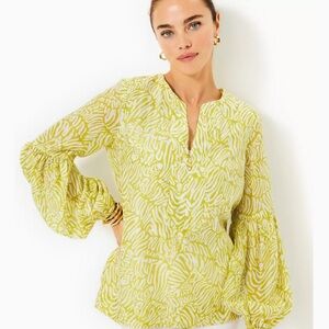 Lilly Pulitzer Laurelie Top Jardin Green Zee Bebe Size 16